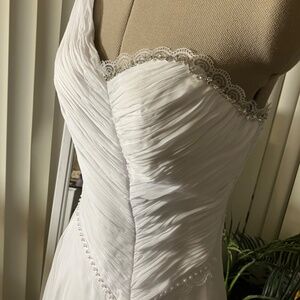 Hand-Beaded/Hand-Sewn Jeweled Lace Pearl Wedding Gown